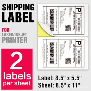 A4 paper barcode sticker shipping labels 2 per sheet letter sizes